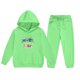 thumbnail image 5 of Conjunto de sudadera con capucha de manga larga para niños con estampado invernal y pantalones deportivos con lazo en las piernas, deportivo informal con forro polar para mayor calidez, conjunto de do, 5 of 5