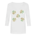 thumbnail image 7 of felwors St Patty's Day Shirt Women 2025 Casual Plus Size 3/4 Sleeve Irish Clover Shirts Funny Saint Patrick's Tunic Tops (White, XL), 7 of 7