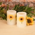 thumbnail image 2 of LumaBase Battery Operated Wax LED Candles, Dried Flowers - Set of 2, 2 of 5