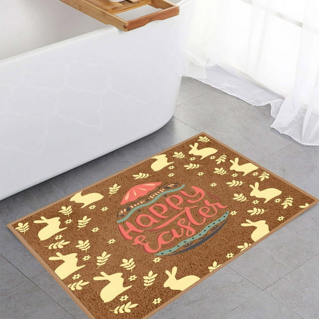 BotaniNest Easter Doormat Fun Monogram Living Room Floor Mat Family Easter Indoor Outdoor Decor 23.6 Inches By 15.7 Inches