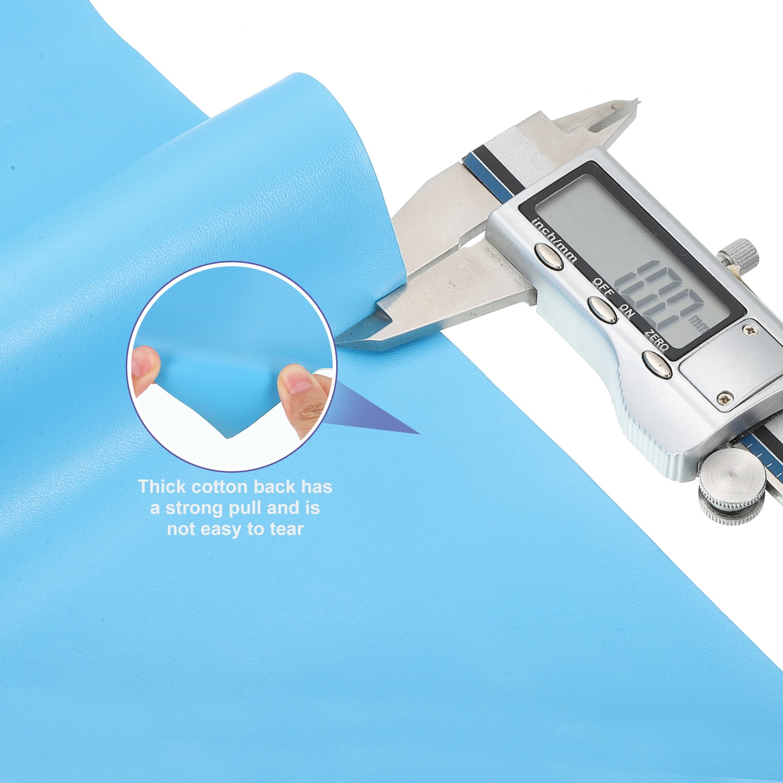 Uxcell Faux Leather 1 Yards Length 1mm Thick PU Leather for Sofa Bags DIY Crafts, Sky Blue