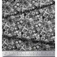 thumbnail image 2 of Soimoi Cotton Cambric Fabric Square Geometric Decor Fabric Printed Yard 42 Inch Wide, 2 of 3