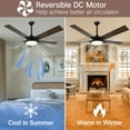 thumbnail image 6 of OUTON 52" Ceiling Fans with Light  Remote Control Sale Clearance, 6-Speed Reversible DC Motor Ceiling Fans,  Dimmable Modern Ceiling Fan for Bedroom, Living Room, 6 of 15