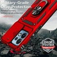 thumbnail image 5 of for Motorola Edge Plus 2023 Case w/ Slide Camera Cover HD Screen Protector [ Grade 16ft. Drop Tested]  Ring Holder Kickstand Protective Phone Case for Motorola Edge+ Plus 2023, Red, 5 of 9