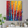 thumbnail image 4 of Vibrant Birch Forest Impasto Canvas Print, Wall Art for Living Room Bedroom Dining Room Hallway Apartment, 4 of 8