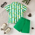 thumbnail image 4 of Baby Boy's Clothing Toddler Boy Clothes Outfits Summer Cotton Plaid Printed Short-sleeved Running Suit 0 6 12 18 24 Months 2T 3T T-shirt with Elastic Waist Shorts Outfit Kids Pants Set 2-Piece, 4 of 9