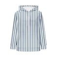 thumbnail image 6 of CaComMARK PI Women's Fleece Lined Zip Up Hoodie Long Sleeve Jacket Lightweight Striped Print Tops with Pockets Blue, 6 of 7