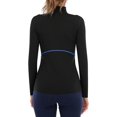 thumbnail image 4 of Women's Long Sleeve Thermal Workout Tops Zip Athletic Sweatshirt 1/4 Pullover Collar Sports Shirts, 4 of 6