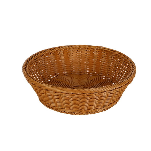 Rattan Fruit Basket Round Woven Wicker Bread Basket Food Snack Vegetables Serving Basket Wicker Organizer for Dinning Room