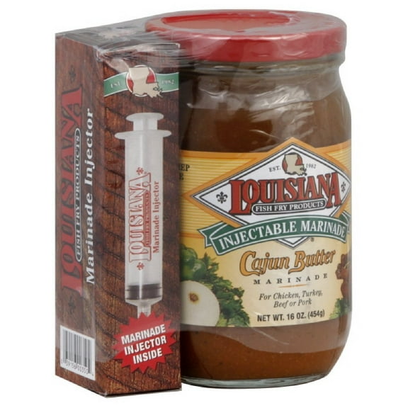 Louisiana Injectable Cajun Butter Marinade with Marinade Injector, 16 oz