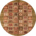thumbnail image 1 of Ahgly Company Indoor Round Abstract Orange Modern Area Rugs, 8' Round, 1 of 4