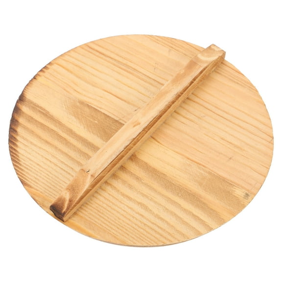 Hytrove 1Set Pot Lid Wood for Cooking and Food in Rustic Style and Light Brown