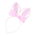 thumbnail image 2 of Diadema con orejas de conejo, aro para el pelo, regalo para la cabeza, diadema de Pascua para niños, disfraz con peluche, 2 of 9