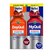 VICKS DayQuil & NyQuil Diabetes Cold & Flu Medicine Co-Pack, 2x12 fl oz