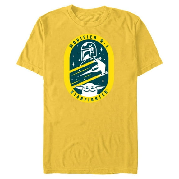 Star Wars The Mandalorian and Grogu Modified N-1 Starfighter - Short Sleeve Blended T-Shirt for Adults - Customized-Yellow