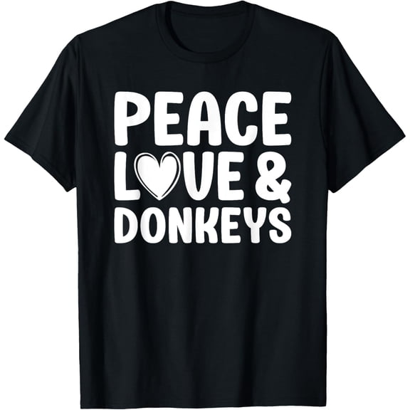 Playful Comfort Tee - Donkey Lover Funny Peace Love and Donkeys T-Shirt
