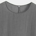 thumbnail image 2 of Camiseta de Mujer Camiseta de Manga Corta Impresión Casual Raglan Suelto de Lino Top Blusas, Cuello de la Tripulación, 2 of 5
