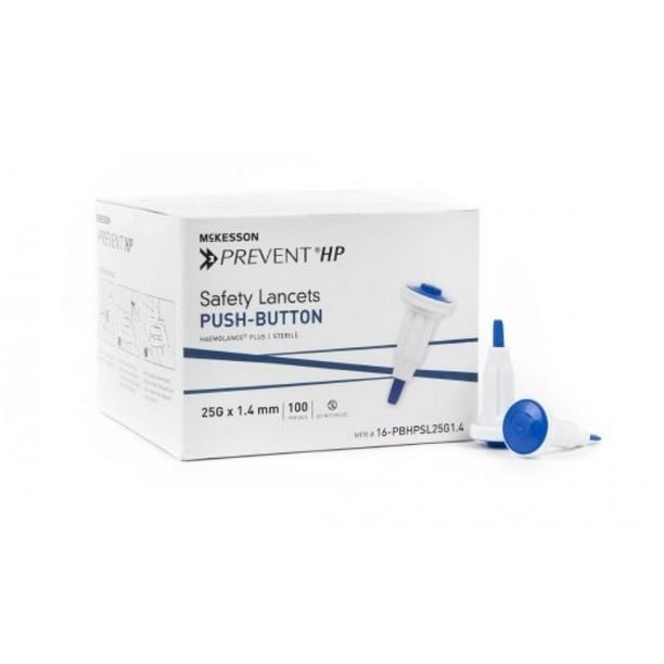 McKesson Prevent HP PushButton Safety Lancet, Fixed Depth Lancet