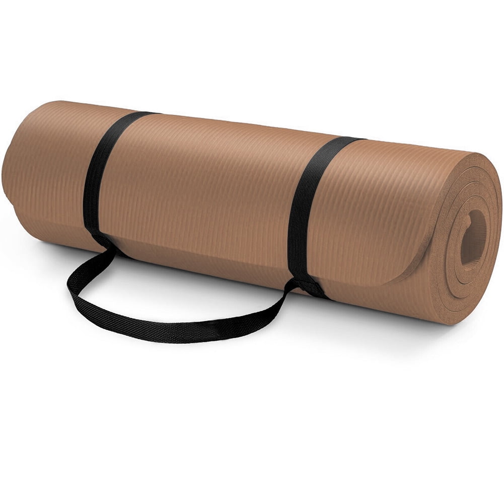AUM High Density HD Foam Tech Yoga Exercise Mat - 72" x 24" x 0.4" (Coffee)