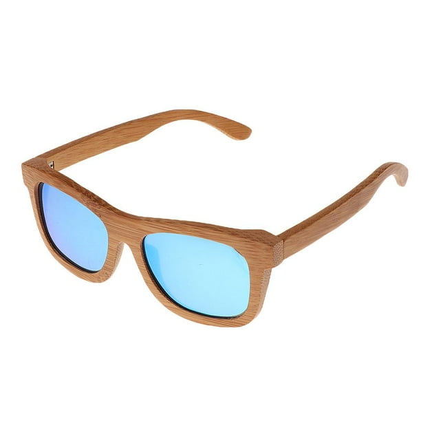 Sunglasses Bamboo Polarized Blue Lens - GRIZZLY EARS