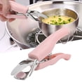 thumbnail image 4 of Gripper Clips, Stainless Steel Multifunctional Anti-Slip Dish Tongs, Labor-Saving For Dish Bowls Pink, 4 of 8