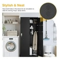 thumbnail image 6 of STANI Broom Closet Storage Cabinet Metal Cleaning Tool Cabinet Janitorial Utility Cabinet Cleaning Supplies with Locking Door Broom Rack Shelf for Broom Mops Garage Storage 71" Black, 6 of 8