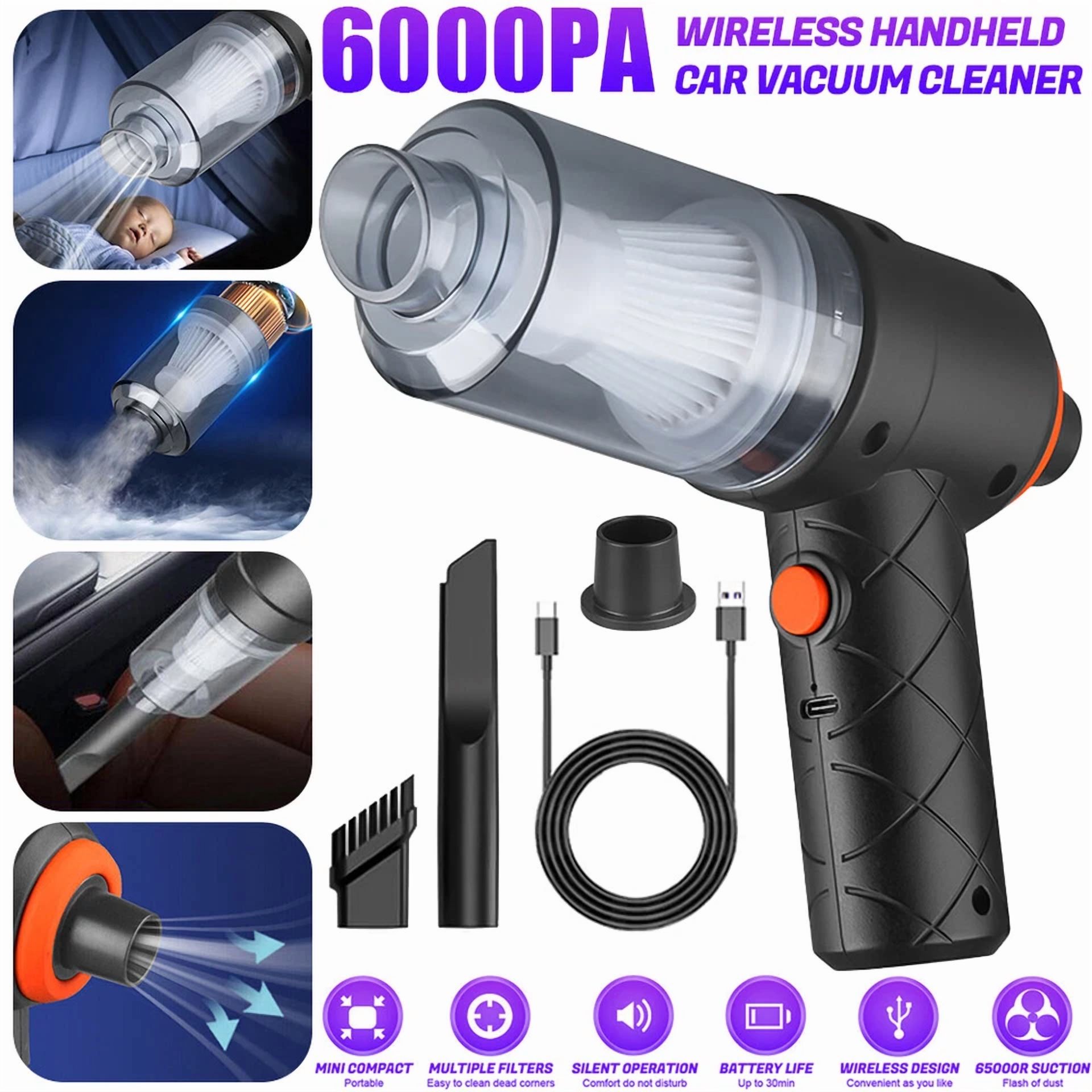CIRCLE- Car Vacuum Cleaner Air Blower Wireless Handheld Rechargeable Mini Duster Home Us