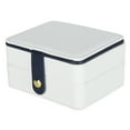 thumbnail image 3 of Caja de joyería portátil de viaje, organizador de caja de almacenamiento de collares, pendientes y anillos simples y elegantes, color blanco, 3 of 5