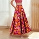 thumbnail image 1 of TaTaai Women's Vintage High Waist Boho Print Long Skirt Elastic Waist A-Line Ruffle Hem Maxi Skirt with Pockets for Everyday Casual Wear Gift, 1 of 9