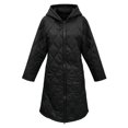 thumbnail image 7 of Women's Quilted Jacket Zipper Up Hooded Long Lightweight Padding Down Coat (Black S), 7 of 7