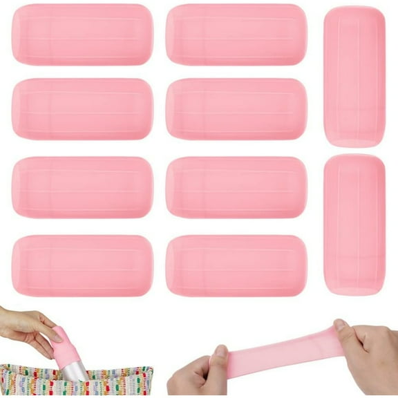 8 Pack Leak Proofing Elastic Sleeves,Travel Toiletries for Women and Men,3.15x1.4In Pink Luggage Accessories,Stretching Silicone Bottle Lids for Lotion,Shampoo