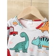 thumbnail image 5 of Mikrdoo Baby Boys Spring Autumn Tops 4-5 Years Toddler Boys Dinosaur Print Car Print Full Print Long Sleeve Casual Pullover Gray, 5 of 7