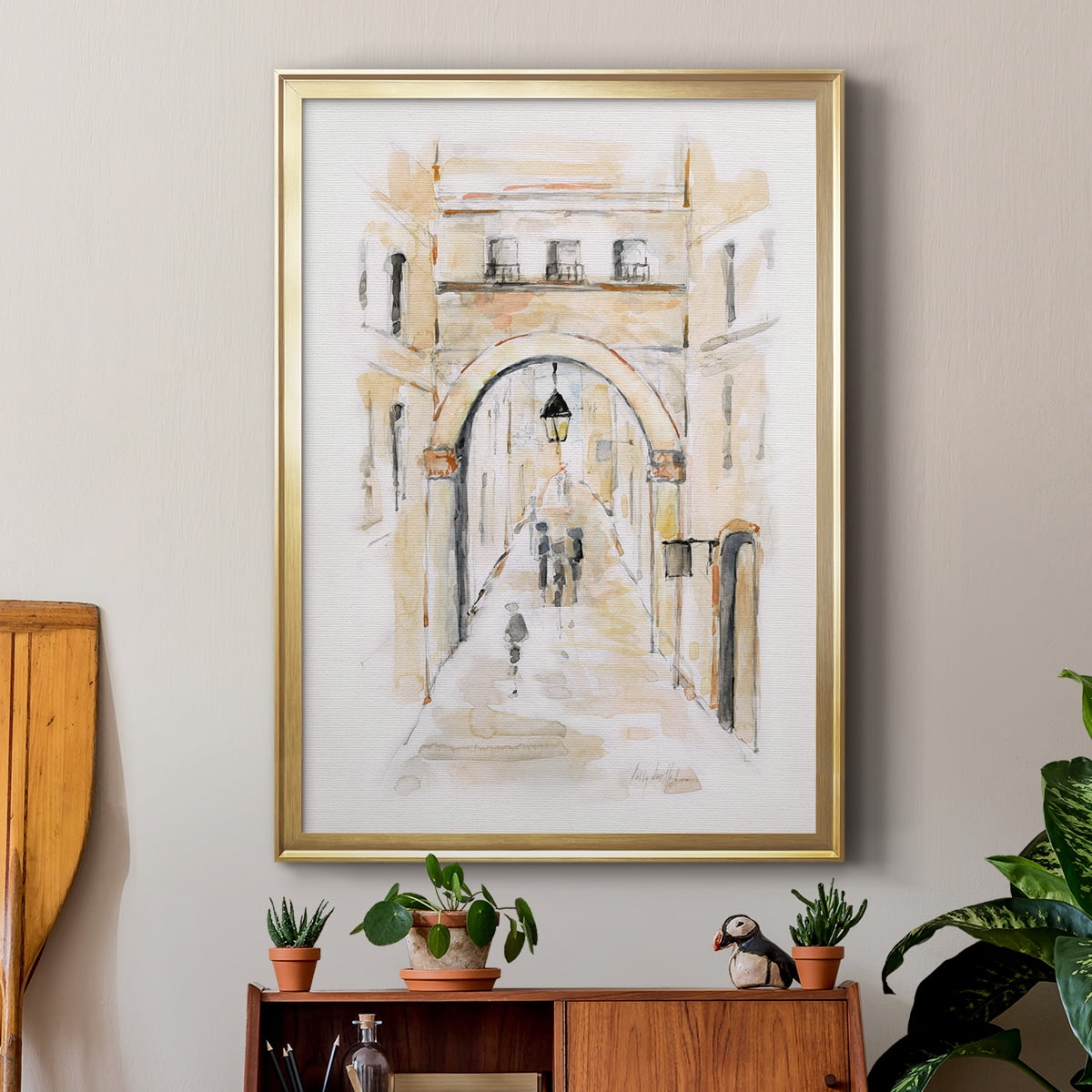 Venice Market Day I Classic Wall Art, Premium Framed Print, Vintage Market Scene - Ready to Hang