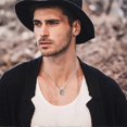thumbnail image 3 of Double Ring Necklace Men's Personality Star Pendant Fashion Epoxy Ring Necklace, 3 of 4