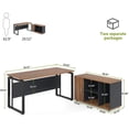 thumbnail image 2 of Tribesigns L-Shaped Computer Desk, 55 inch Executive Desk Business Furniture with 39” File Cabinet, 2 of 7
