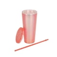 thumbnail image 3 of Vaso Con Popote Mainstays Textura Rosa 700 ml, 3 of 3