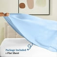 thumbnail image 4 of 600 Thread Count Egyptian Cotton Flat Sheet – 1 Piece, Stripe Light Blue King Size (102" x 108"), 4 of 5