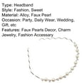 thumbnail image 2 of Grofry Headband Korean Fashion Rhinestone Faux Pearl Wave Pattern Hairpin Hair Band Headband, 2 of 2
