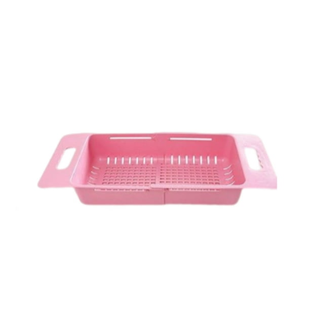 Yuarrent Colador ajustable para verduras, escurridor extensible, escurridor de plástico plegable, herramienta para platos, accesorios de cocina para el Suministros de limpieza para el hogar Rosado Yuarrent HA066748-01