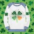 thumbnail image 6 of JTZGDY St Patricks Day Shirt Women Fashion Denim Patchwork Long Sleeve Green Shamrock Heart Printed Pullover Tops Lightweight Crewneck Holiday Graphic Splicing Sweatshirts, 6 of 6