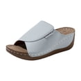 thumbnail image 5 of Orthopedic Wedge Sandals for Women Splice Leather Fashion Platform Slides Casual Solid Color Slip on Walking Shoes Grey Size 9, 5 of 5