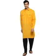 Royal Kurta Mens Cotton Pathani Kurta Pyjama 42, Mustard