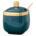 thumbnail image 1 of Dsseng ​​ Ceramic Sugar Bowl with Lid & Spoon - Airtight Condiment Jar for Countertop Salt Spices Seasonings | Rustic Kitchen Canister for Coffee Bars & Dining Table Decor​​, 1 of 8