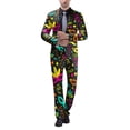 thumbnail image 3 of Mens Carnival 3D Digital Printed Suit Set Light Business Suit Jacket Trousers Set, 3 of 7