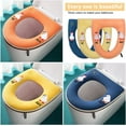 thumbnail image 2 of Asiento de Inodoro Acolchado con Asa, Funda de Asiento de Inodoro cálida de 3 Piezas, Funda de Asiento de Inodoro con cojín Lavable, cojín de Asiento de Inodoro antibacteriano Universal brillar Electrónica, 2 of 5