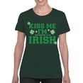 thumbnail image 2 of Kiss Me Im Pretending to Be Irish Funny St. Patricks Day Women's T-shirt, 2 of 3
