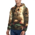 thumbnail image 3 of Xecao Cute Kitten Water Lilies Pattern Men's Adult Pullover Hoodie,Hooded Sweatshirt-Medium, 3 of 7