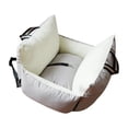 thumbnail image 4 of Asiento de coche para perros, asientos para mascotas para cachorros, cama transportadora para mascotas, asiento lavable, asiento para perros, asiento gris claro, 4 of 8