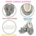 thumbnail image 4 of Cozylook Cute Animal Slipper Socks for Toddler Kids Girls Women, Fuzzy Fluffy Sherpa Lined, Non-Slip Indoor House Shoes, Cozy Birthday Christmas Gifts, Elephant Adult 9-10, 4 of 6
