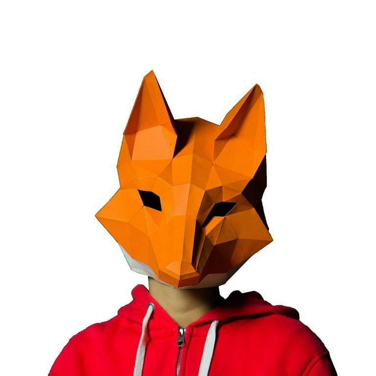 Papercraft World DIY 3D Fox Mask, Adult Unisex, Size: One Size